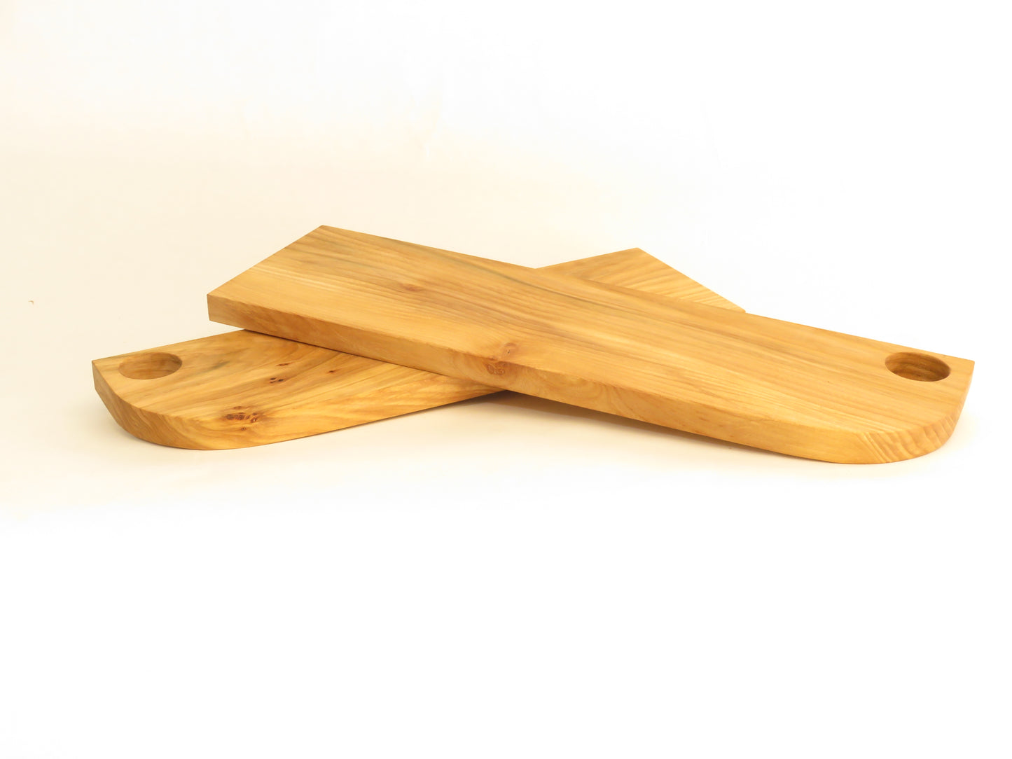 Pair of Scottish Elm Cruinn serving boards