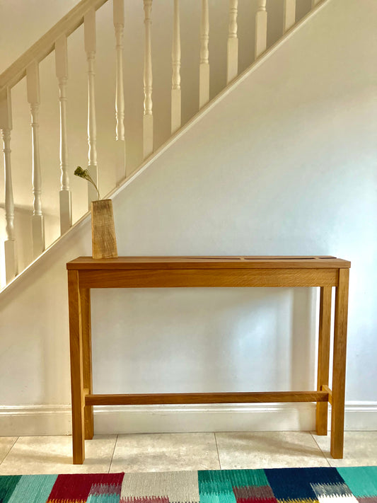 Locally source oak and elm console table